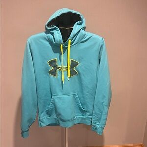Under Armour Teal Hoodie with Neon Yellow Accents (322)